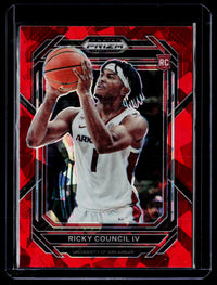 2023 Panini Prizm Draft Picks Ricky Council IV #1 Red Prizm Rookie Card - front