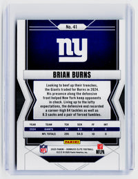 2025 Panini Donruss Elite Football Brian Burns Aspirations Lime Green #41 /999 - back