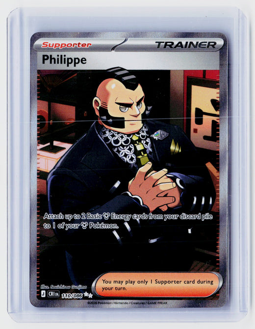 2026 Pokémon TCG Mega Evolution—Perfect Order Philippe Full Art Supporter 110/086 - front