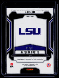 2025 Panini Prizm Draft Picks Draft Picks Autographs Kayshon Boutte Red Prizm #DPA-KYB /75 - back