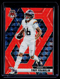 2025 Panini Mosaic Football Troy Franklin Red Mosaic /25 #16 Denver Broncos 04/25 - front