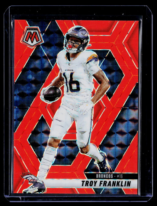 2025 Panini Mosaic Football Troy Franklin Red Mosaic /25 #16 Denver Broncos 04/25 - front