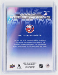 2025-26 Upper Deck Extended Series Rookie Reflections RR-18 Matthew Schaefer - back