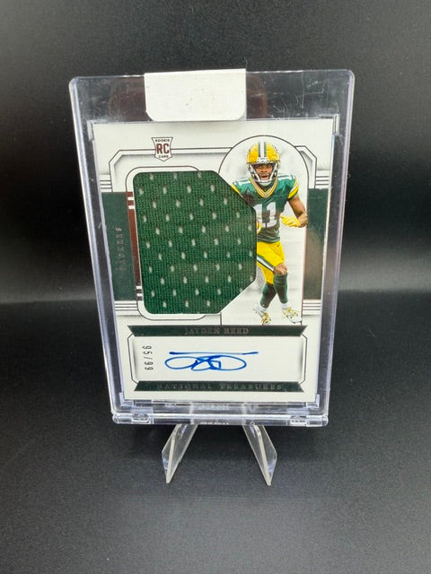 2023 Panini National Treasures Crossover Rookie Patch Autographs Jayden Reed #14 /99 - front