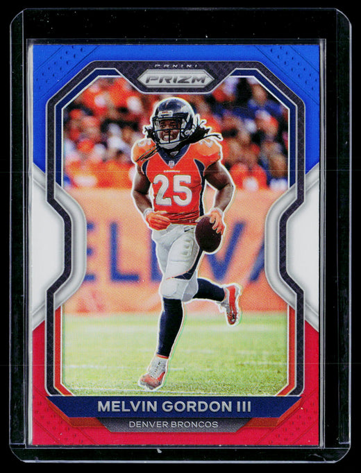 2020 Panini Prizm Football Melvin Gordon III Prizm Blue #115 Broncos - front