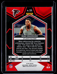 2024 Panini Mosaic Football Ruke Orhorhoro Camo Pink Mosaic Rookie #335 - back