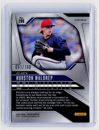 2025 Panini Prizm Baseball Hurston Waldrep #296 Blue Prizm /199 - back