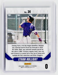 2026 Panini Donruss Elite Spell Bound #34 Ethan Holliday Colorado Rockies Rookie - back