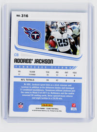2018 Panini Score Football Showcase Adoree' Jackson #316 /99 Titans - back