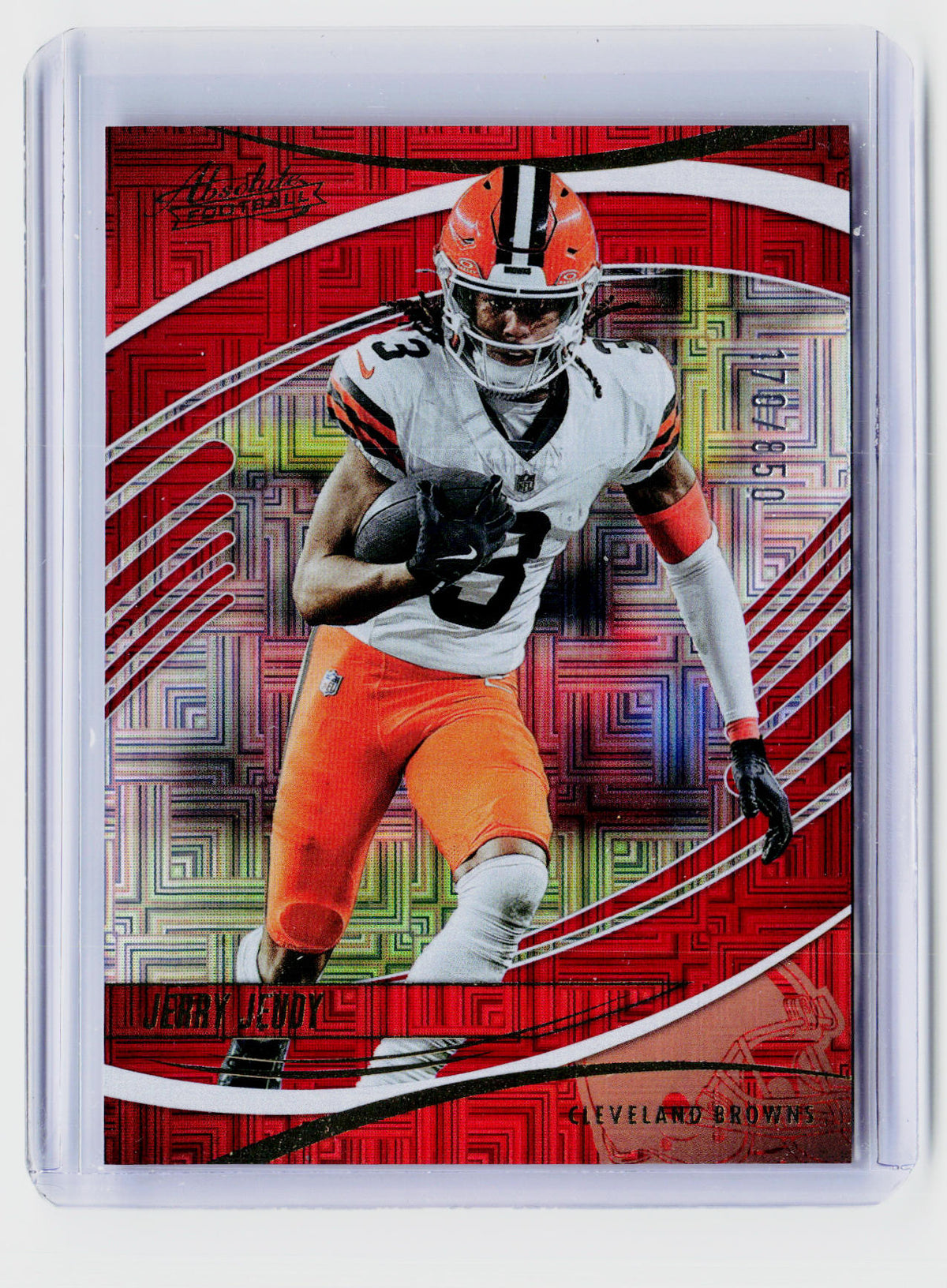 2025 Panini Absolute Football Jerry Jeudy Red Squares #55 /850 - front