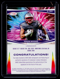 2025 SAGE Autograph Jackson Woodard Purple Autograph #A-JW2 - back