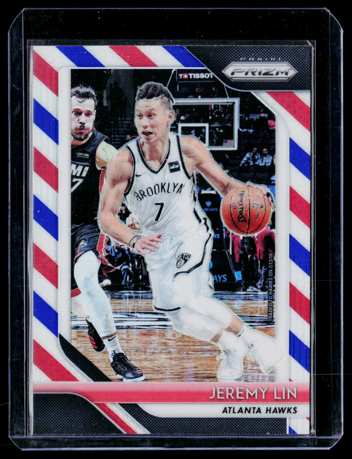 2018-19 Panini Prizm Red White and Blue Prizm Jeremy Lin #8 Atlanta Hawks - front