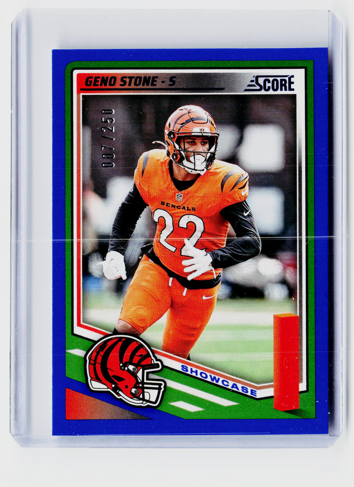 2025 Panini Score Football Showcase Blue Geno Stone #148 /250 - front