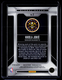2024-25 Panini Prizm Global Reach #2 Nikola Jokic Denver Nuggets - back