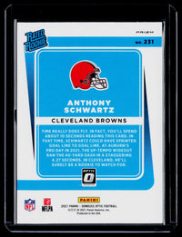 2021 Panini Donruss Optic Rated Rookie Anthony Schwartz #231 Browns - back