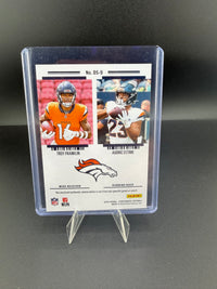 2024 Panini Contenders Rookie Ticket Dual Swatches DS-9 Troy Franklin / Audric Estime - back
