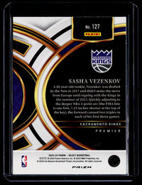2023-24 Panini Select Basketball Sasha Vezenkov #127 Premier Level Rookie - back