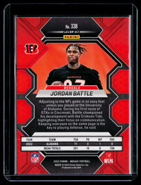 2023 Panini Mosaic Football Jordan Battle Reactive Yellow Mosaic Rookie #338 - back