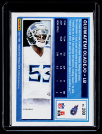 2025 Panini Donruss Optic Rated Rookie Blue Holo #280 Oluwafemi Oladejo - back