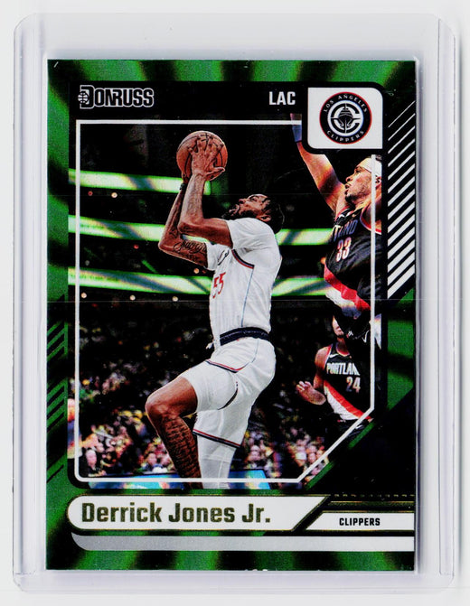 2024-25 Panini Donruss Derrick Jones Jr. #15 Green Laser Los Angeles Clippers - front