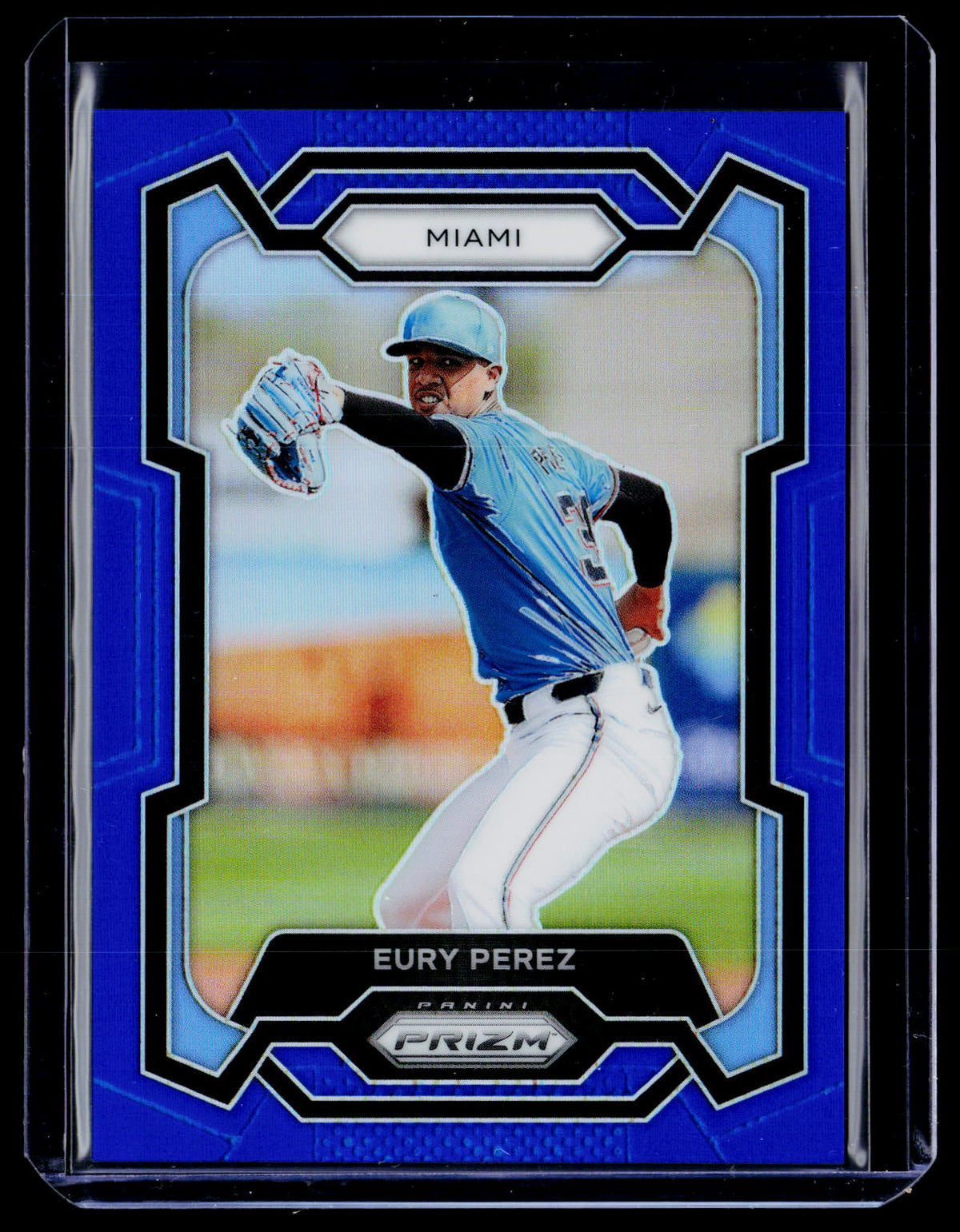 2024 Panini Prizm Baseball Eury Perez Blue Prizm #19 199/199 - front