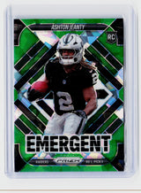 2025 Panini Prizm Emergent Green Prizm Ashton Jeanty RC #10 - front