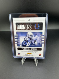 2020 Panini Absolute Burners Parris Campbell #9 Memorabilia Card - back