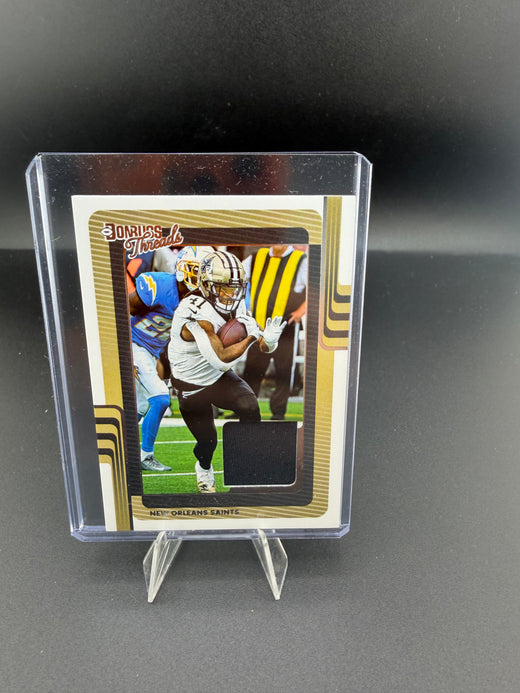 2025 Panini Donruss Threads Alvin Kamara DTH-AKA Memorabilia Card - front