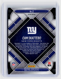 2025 Panini Prizm Football Emergent Cam Skattebo RC #1 New York Giants - back