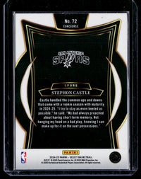 2024-25 Panini Select Basketball Stephon Castle Rookie Concourse #72 Spurs - back