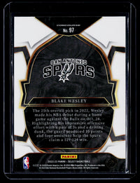 2022-23 Panini Select Basketball Concourse Blake Wesley #97 - back