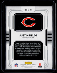 2022 Panini Donruss Football Legendary Logos Justin Fields LL-11 Chicago Bears - back