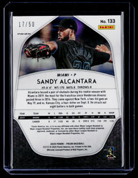 2020 Panini Prizm Baseball Sandy Alcantara Snake Skin Prizms #133 /50 - back