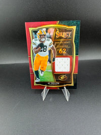 2020 Panini Select Draft Selections Memorabilia AJ Dillon Red Prizm Rookie #DS-AJD - front