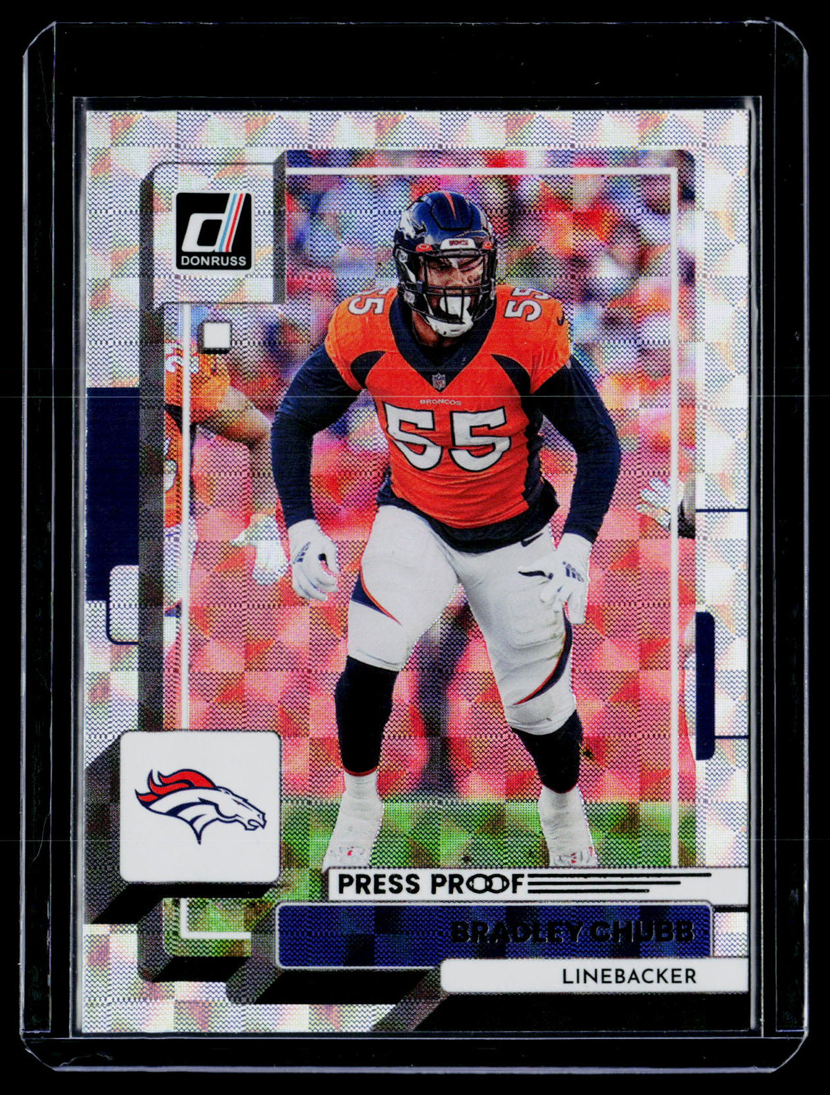 2022 Panini Donruss Football Bradley Chubb #268 Press Proof Blue - front