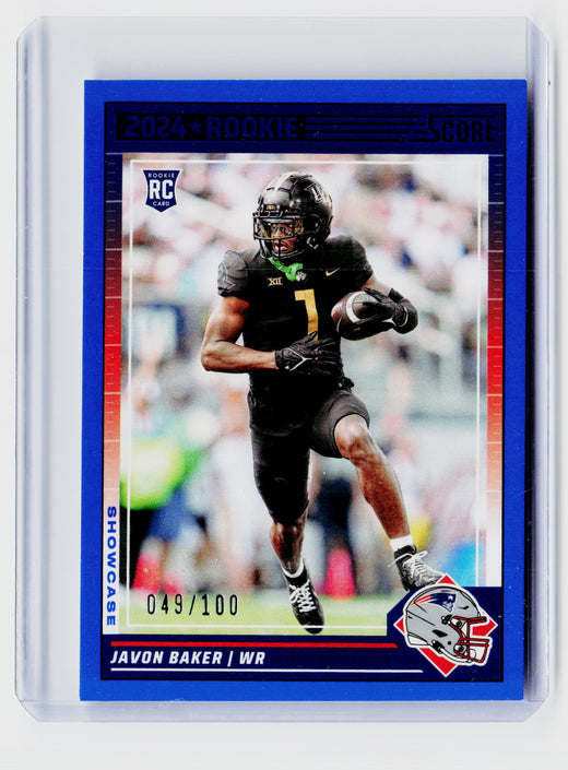 2024 Panini Score Football Javon Baker RC #393 Showcase /100 - front