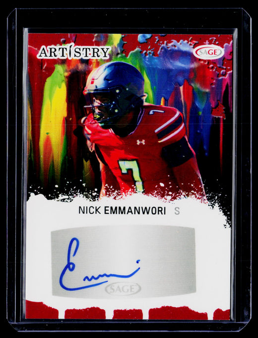 SAGE Artistry Autograph Nick Emmanwori South Carolina ART-NE - front