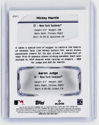 2026 Topps Chrome Past to Present PTP-1 Mickey Mantle Aaron Judge Yankees - back