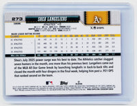 2026 Topps Chrome Refractor Shea Langeliers #273 Athletics - back
