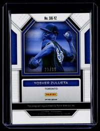 2023 Panini Prizm Baseball Signatures Yosver Zulueta Purple Prizm Auto #SIG-YZ /99 - back
