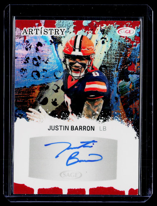 SAGE Collectibles SAGE Artistry Autograph Red Justin Barron ART-JB - front