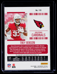 2024 Panini Contenders Football Rookie Ticket Trey Benson #119 Autograph - back