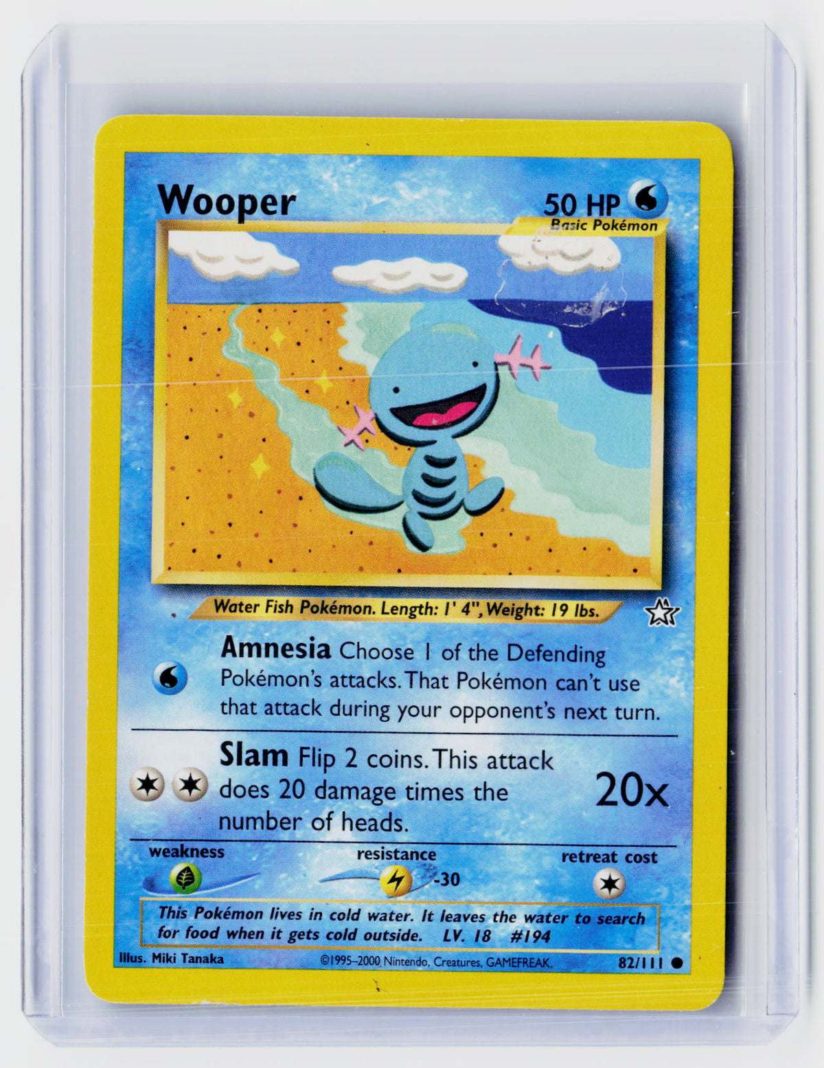 2000 Pokémon Neo Genesis Wooper #82/111 - front