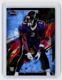 2024 Topps Finest Football Nate Wiggins Rookie Card #51 3/35 Baltimore Ravens - front