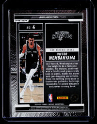 2024-25 Panini Mosaic Jam Masters Victor Wembanyama #4 Spurs - back