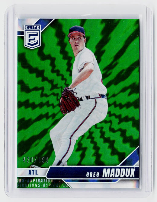 2026 Panini Donruss Elite Baseball Greg Maddux Aspirations Green #27 /499 - front
