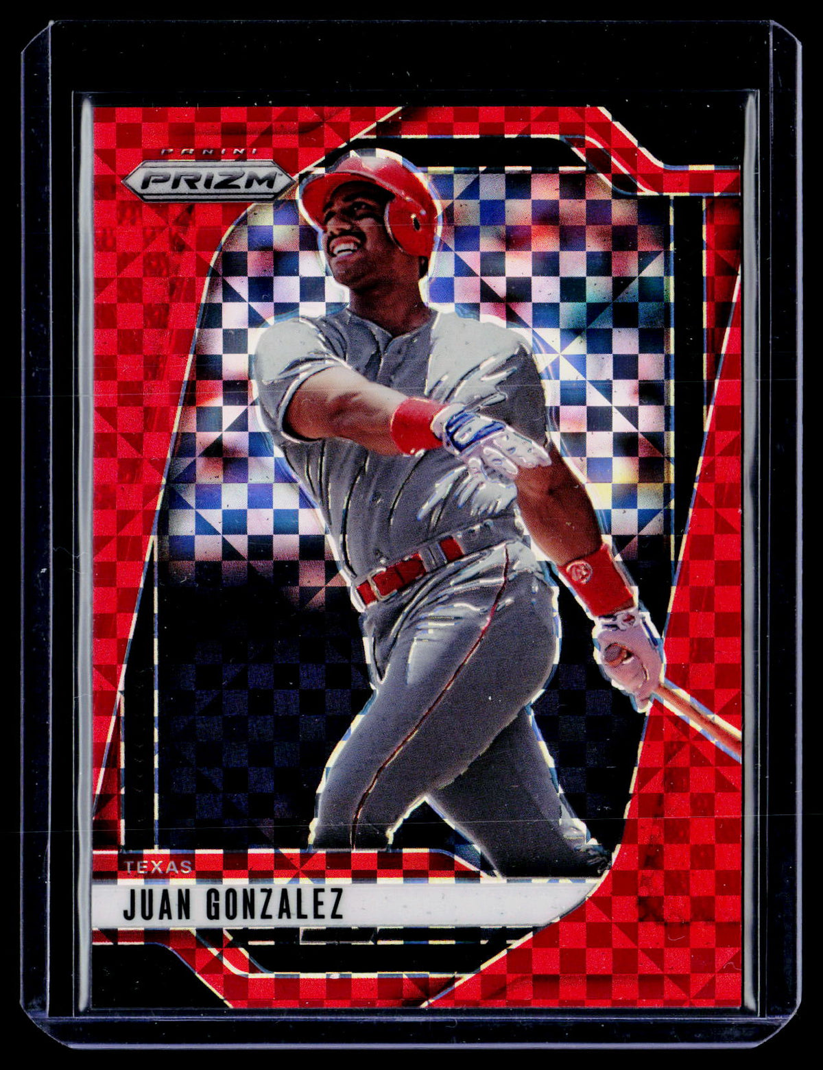 2025 Panini Prizm Baseball Juan Gonzalez Red Checkerboard #184 /99 - front