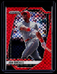 2025 Panini Prizm Baseball Juan Gonzalez Red Checkerboard #184 /99 - front