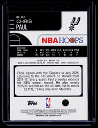 2025-26 Topps NBA Hoops Chris Paul Gold #247 1/50 - back