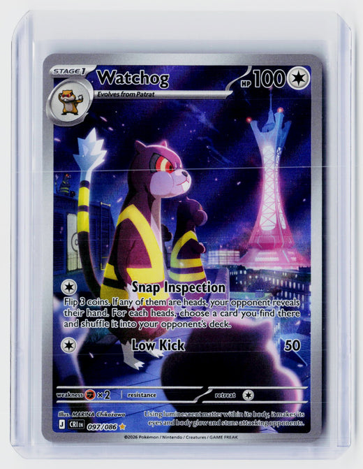 2026 Pokémon Mega Evolution—Perfect Order Watchog Illustration Rare #097/086 - front
